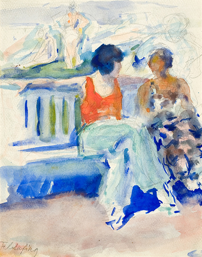 Two women on a bench